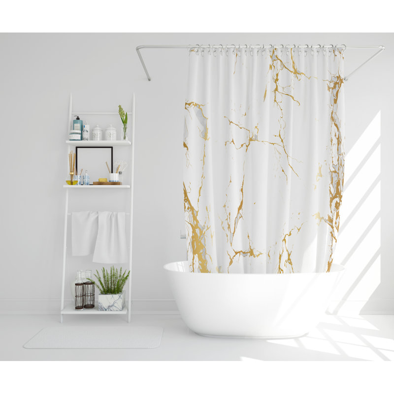 Loyce Polyester Shower Curtain, 168cm H x 168cm W