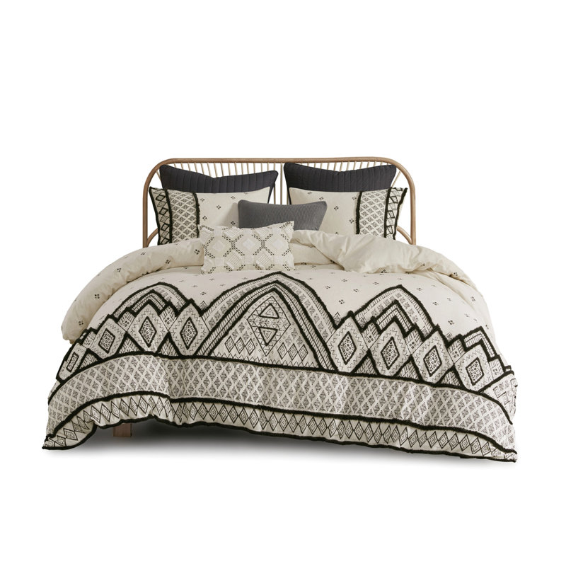Housse de couette en lin et coton avec attaches cachées, style et fermeture modernes