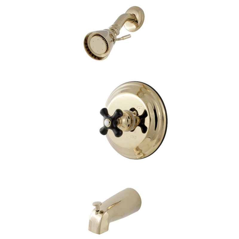 Kingston Brass Duchess Single-Handle Pressure Balanced Tub and Shower Faucet, Polished Brass