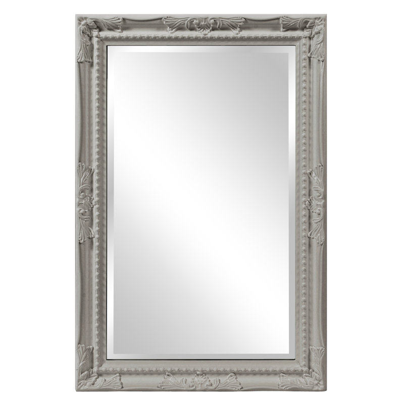 Solid Wood Rectangle Mirror, Glossy Nickel
