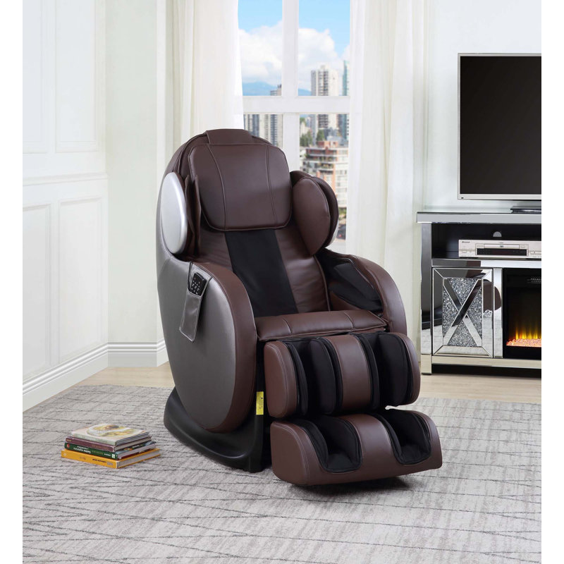 Fauteuil de massage en cuir synthétique Pacari, Chocolat