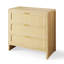 31.5" W  Rattan Drawers Dresser, Chest of 3 Drawers, Natural Wood Colour, for Bedroom, Hallway, Living Room（Set of 2）