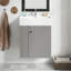 [Vidéo] Meuble-lavabo flottant moderne de 21,6 po avec lavabo en céramique - parfait pour les petites salles de bain, rangement à gauche-115898645
