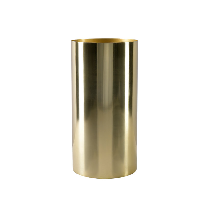 Mercer41 Gold Cylinder Vase – Decorative Vase For Centerpieces, Long-Stemmed Floral Arrangements, Elegant Home, Event Decor, 5" Diameter & 10" Tall
