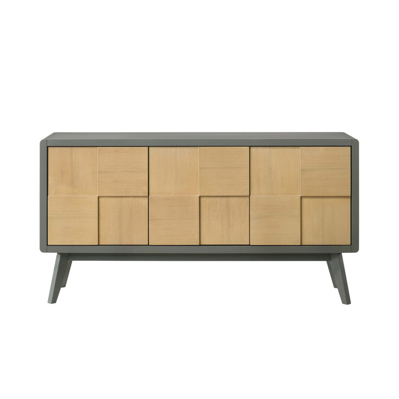 Blayde Light Gray & Natural Finish Server