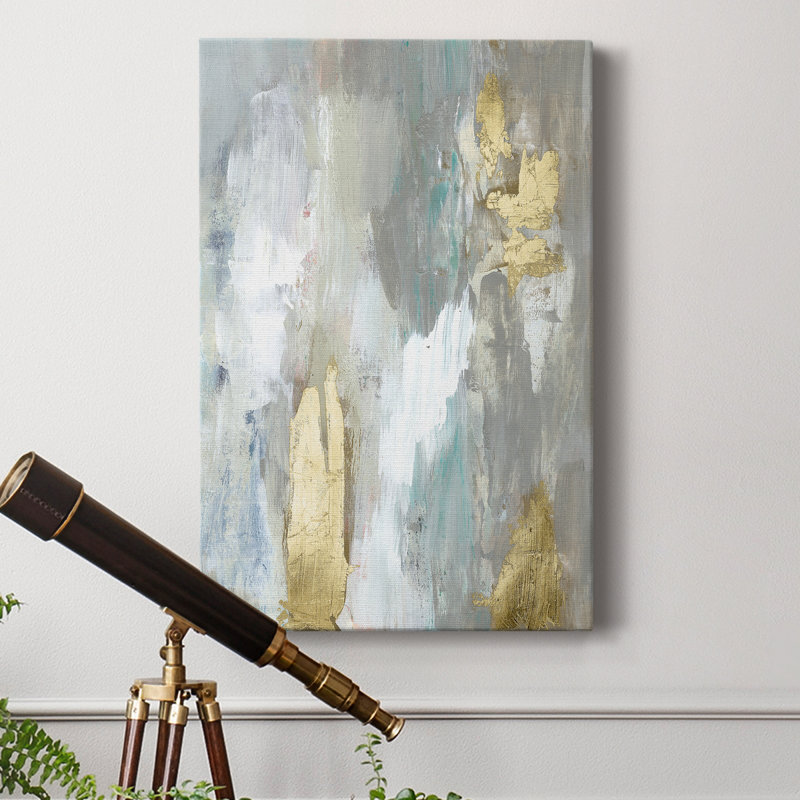 «Textured Neutrals & Gold II», reproduction sur toile tendue, H 18 po x l 12 po x P 1 po