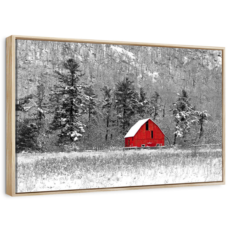 Grange d'hiver de Montréal, Cadre flottant en bois naturel, 31 po x 21 po