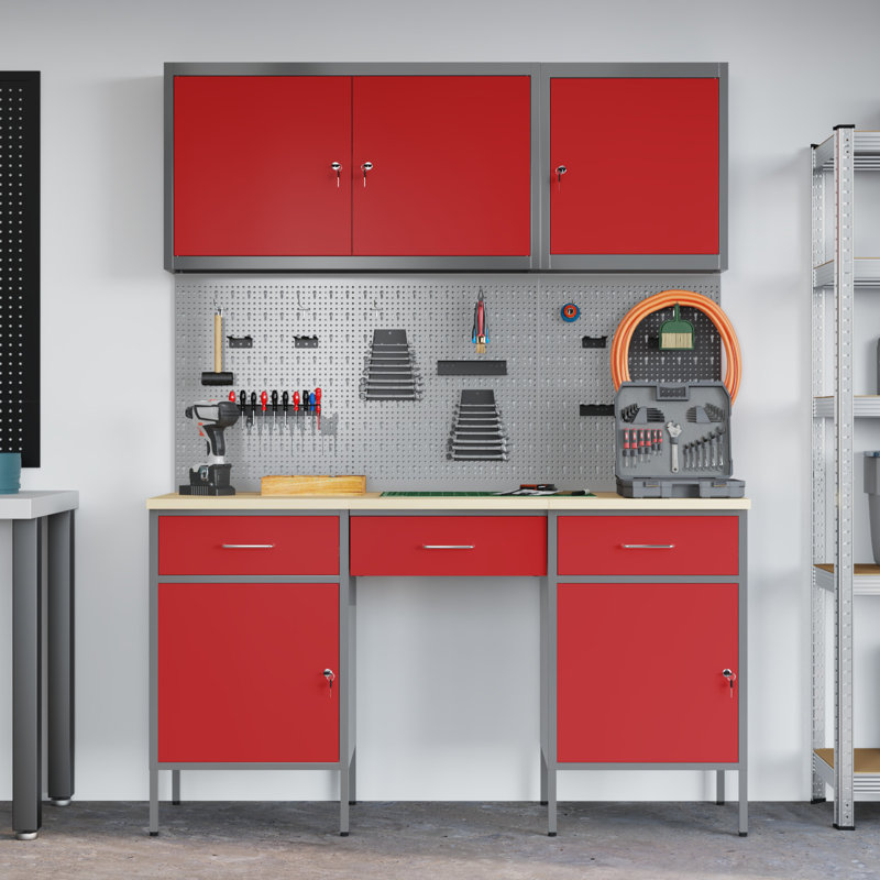 Work Cabinet with Drawer, Grey