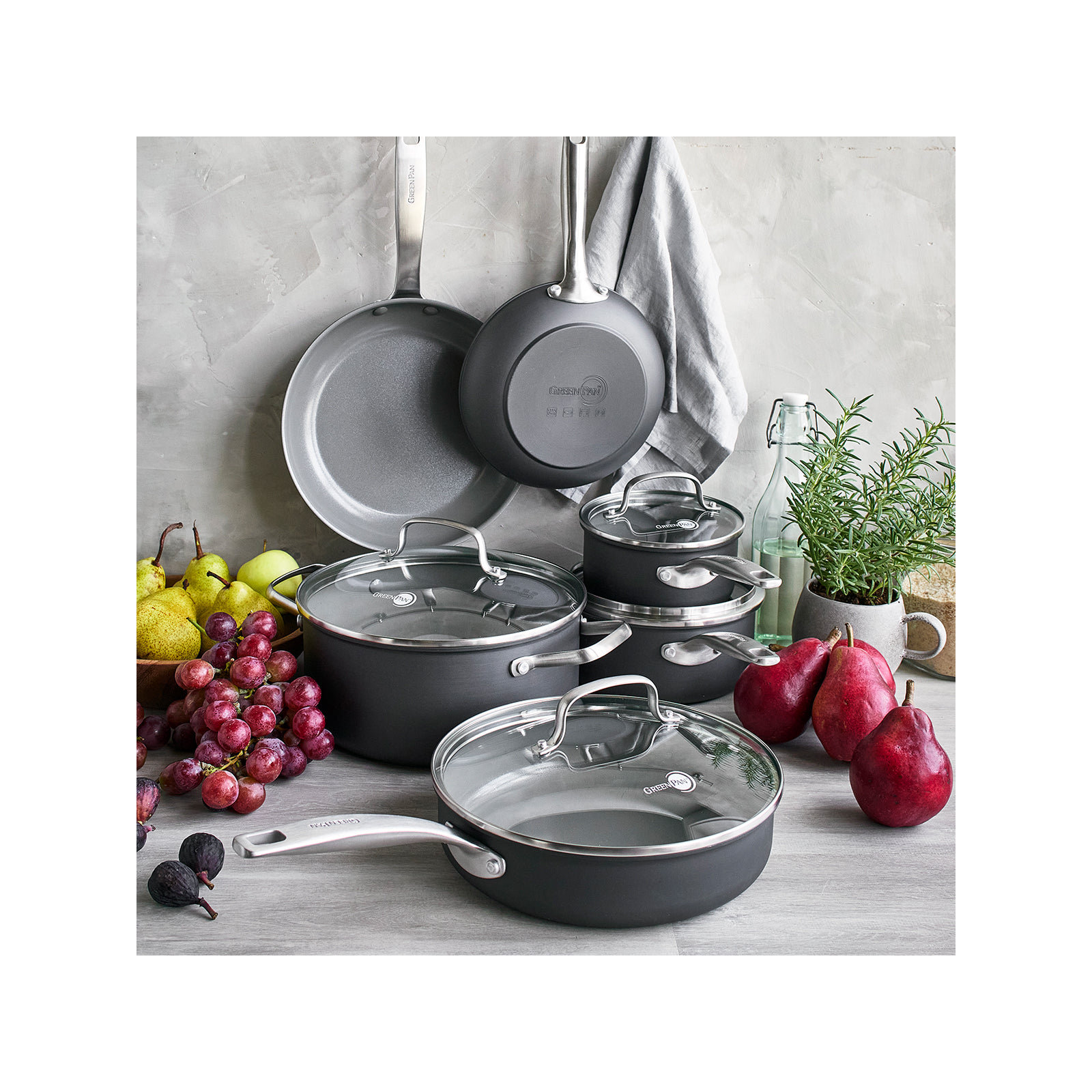 GreenPan Chatham Healthy Ceramic Nonstick 10 Piece Cookware Set