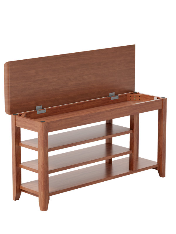 Banc de rangement pour chaussures en bois massif, 550 livres, avec rangement rabattable pour des couloirs organisés et élégants