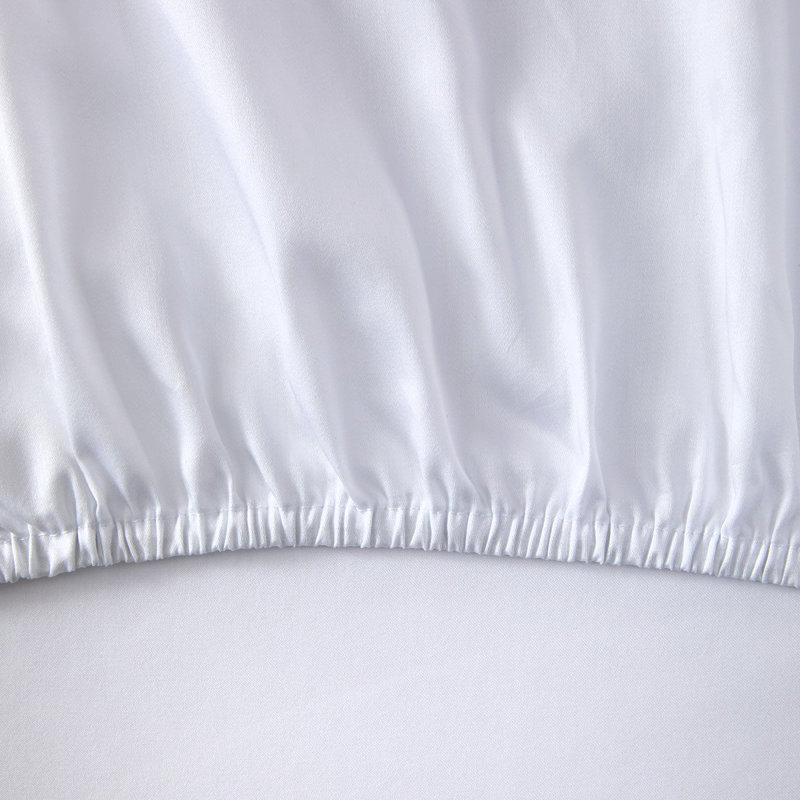 Triomphe Fitted Sheet, White, Queen Fitted Sheet