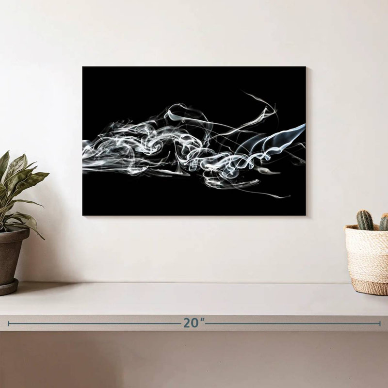 Senne Abstract White Smoke - Shark, 8" H x 12" W