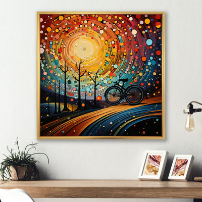 Vélo avec roues abstraites pointillisme