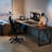 Nut-brown+Black Solid Wood+Iron with 3 drawers desk-375103411-375103422