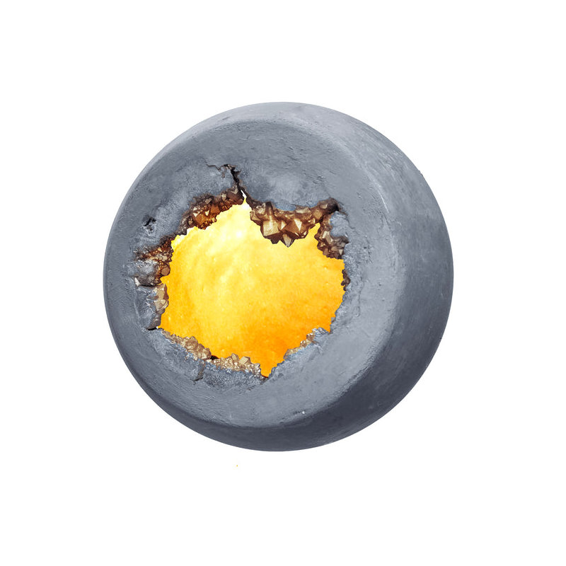 Geode 1 - Light Pendant, Matte Gray, Brass