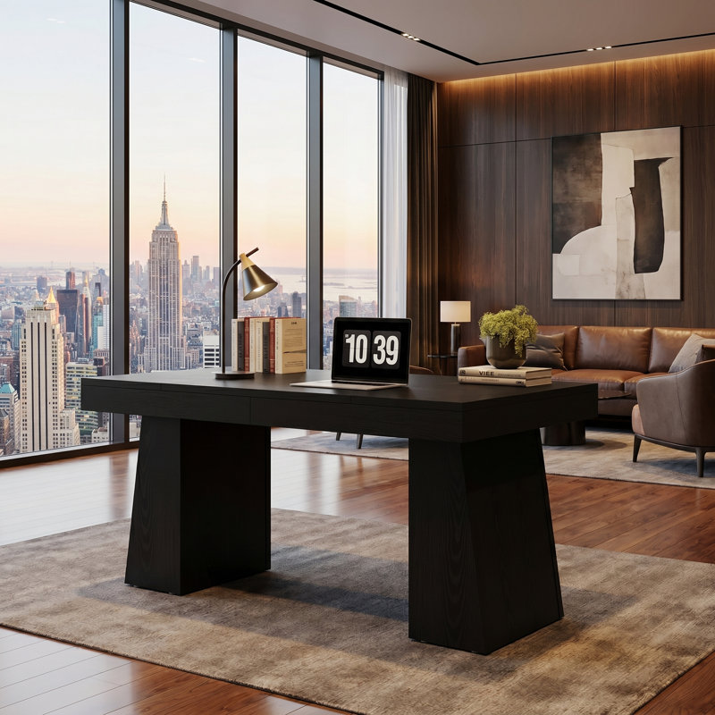 Bureau double caisson Wolbach, Noir