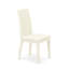L'ensemble de salle à manger 5 pièces comprend une table de salle à manger ronde avec piédestal et 4 chaises rembourrées en tissu de lin, blanc lin  -1821770485-1839248574