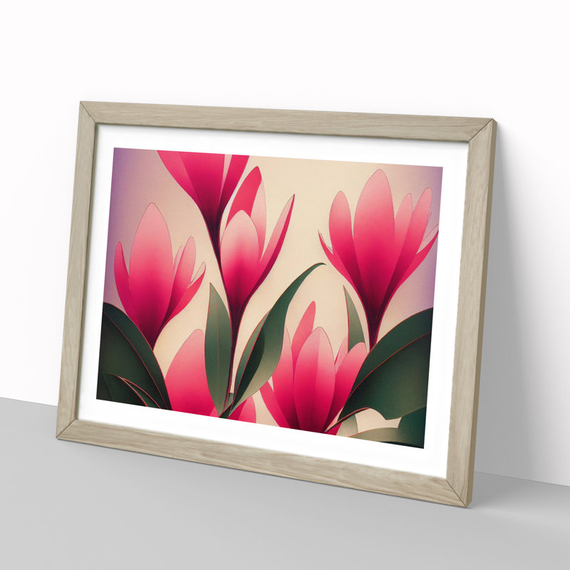 Cherry Blossom Flowers - Single Picture Frame Painting, 34cm H x 46cm W x 2cm D, Oak