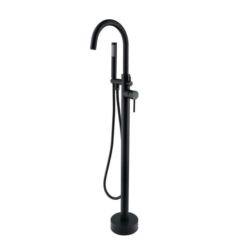 Freestanding Bathtub Faucet With Hand Shower, Matte Black, Sophisticated Design 3.5in Package Width