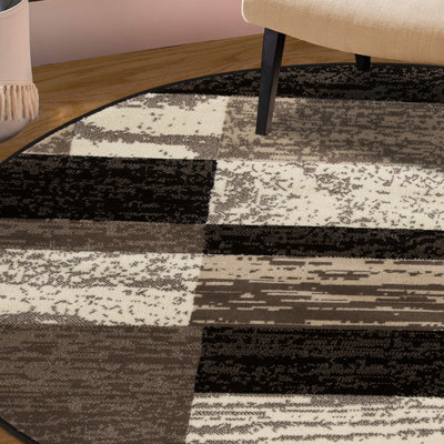 Tapis de couloir ou tapis d'intérieur à motif de patchwork géométrique contemporain Valenti