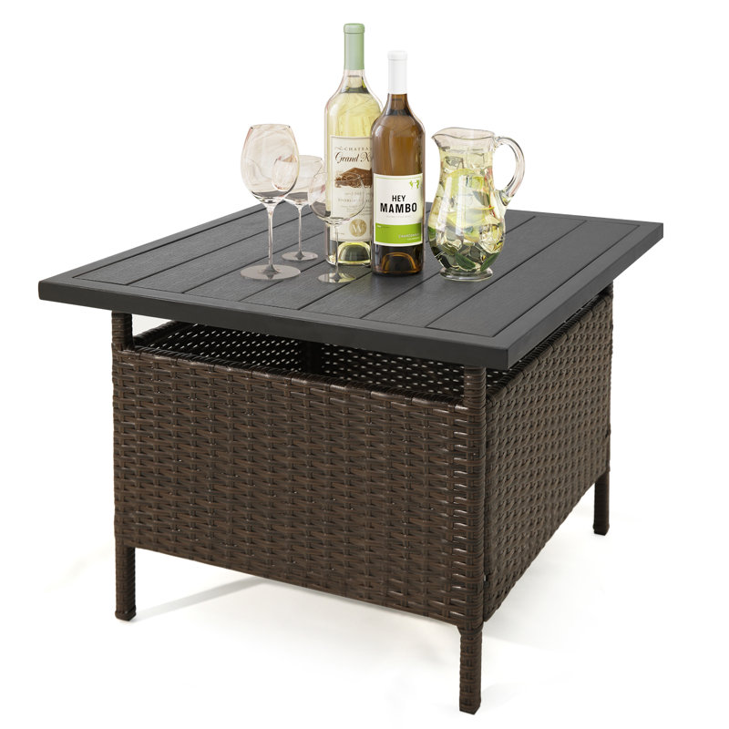 Relja Square Metal Outdoor Coffee Table With Umbrella Hole , 22'' in. W 22'' in. D