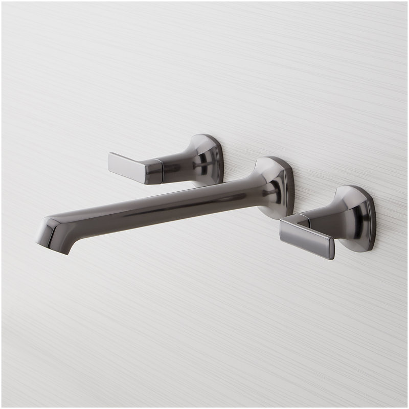 Sefina Wall-Mount Tub Faucet and Rough-In Valve - Gunmetal, Gunmetal