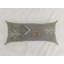 Housse de coussin lombaire en lin brodé vert foncé