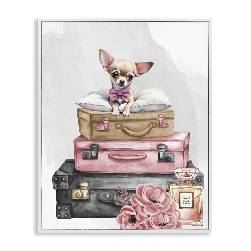 Giclée encadrée de voyage tendance, design par Kim Allen, Encadrement giclée blanc côtier, H 14 po x l 11 po