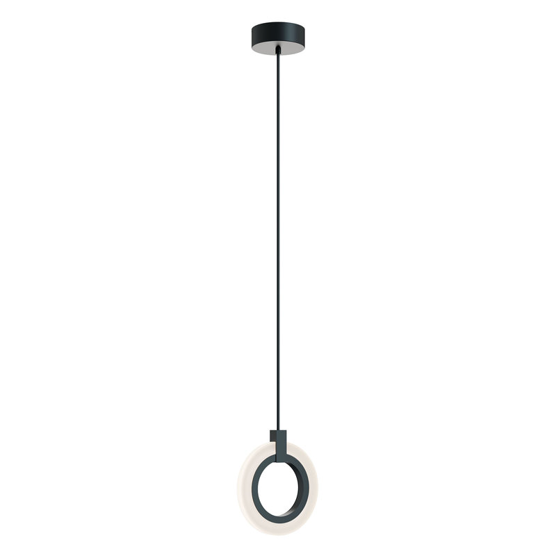 Luminaire suspendu DEL 8 po Nakyiah, Noir, noir, noir, noir