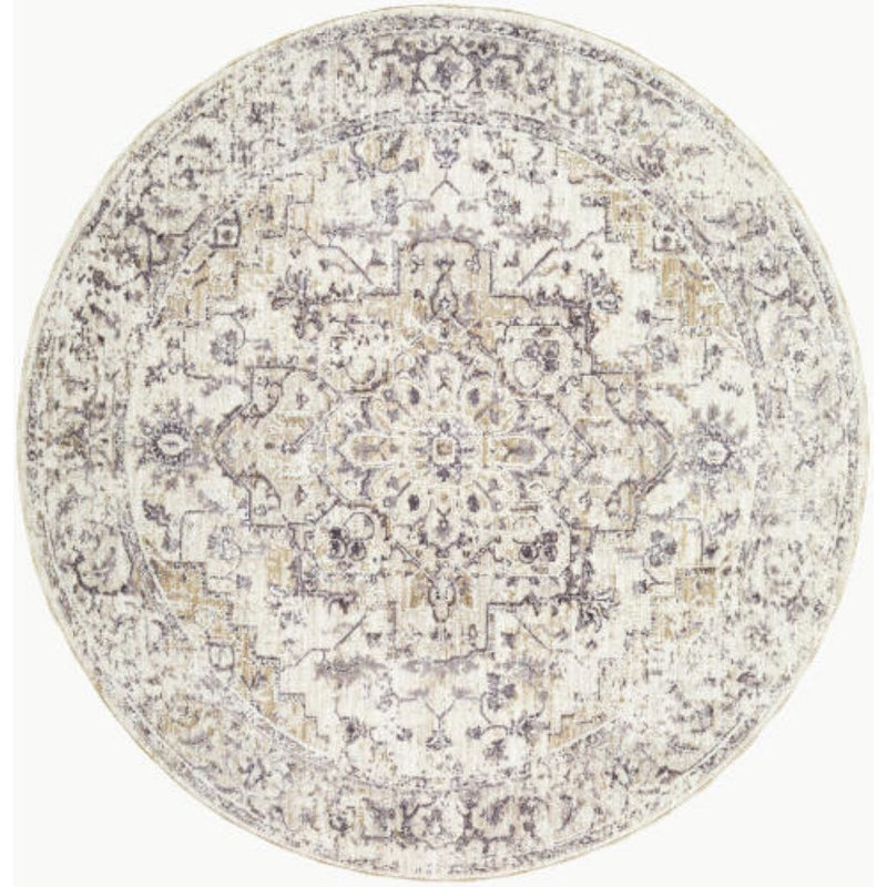 Tapis tissé à la machine Kirima, Rond 6 pi 7 po