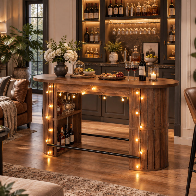 Armoire de bar Modern Home, Noyer