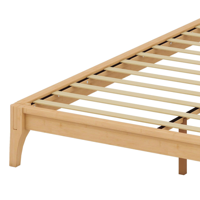 Solid Dry Bamboo Wood Platform Bed Frame, Natural