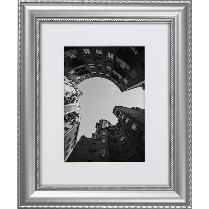Rijeta Silver Solid Wood Picture Frame - Set of 4 with Mat, 13" x 15" Matted to 9" x 12"
