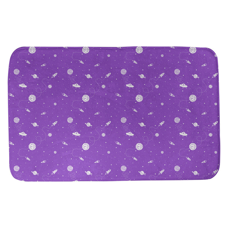 Tapis de salle de bain space outer Avicia, l 17 po x L 24 po, Mauve