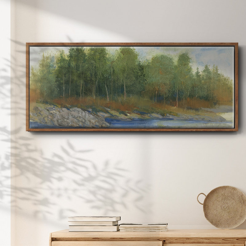 From the Banks I- Framed Canvas, 8" H x 20" W