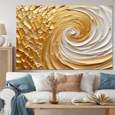 Gold Eternal Swirl I - Abstract Spirals Canvas Art Print