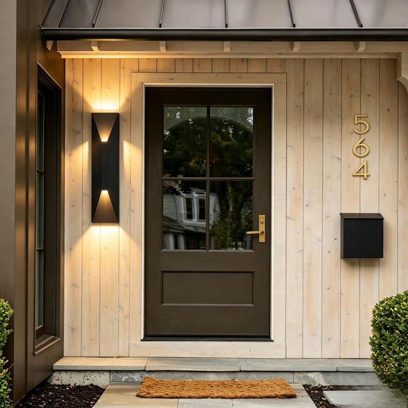 1-Light Modern Black Rectangular  Integrated LED 3000K Outdoor  Wall Sconce