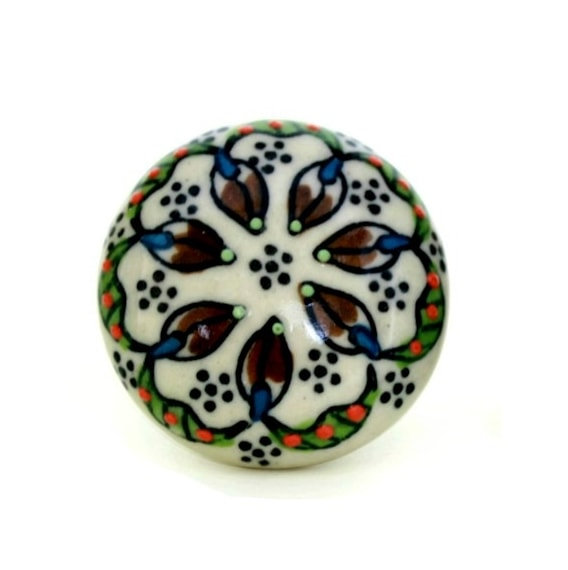 Oversized Hand Painted 1.75" Diameter Mushroom Knob