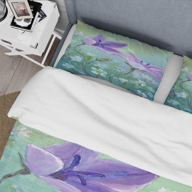Bellflowers Blooming - Traditional Duvet Cover Set, Queen Duvet Cover + 2 Standard Shams