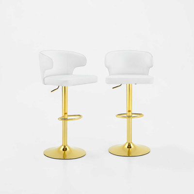 Zager Modern Height Adjustable Bar Stools with Backrest Swivel Chairs