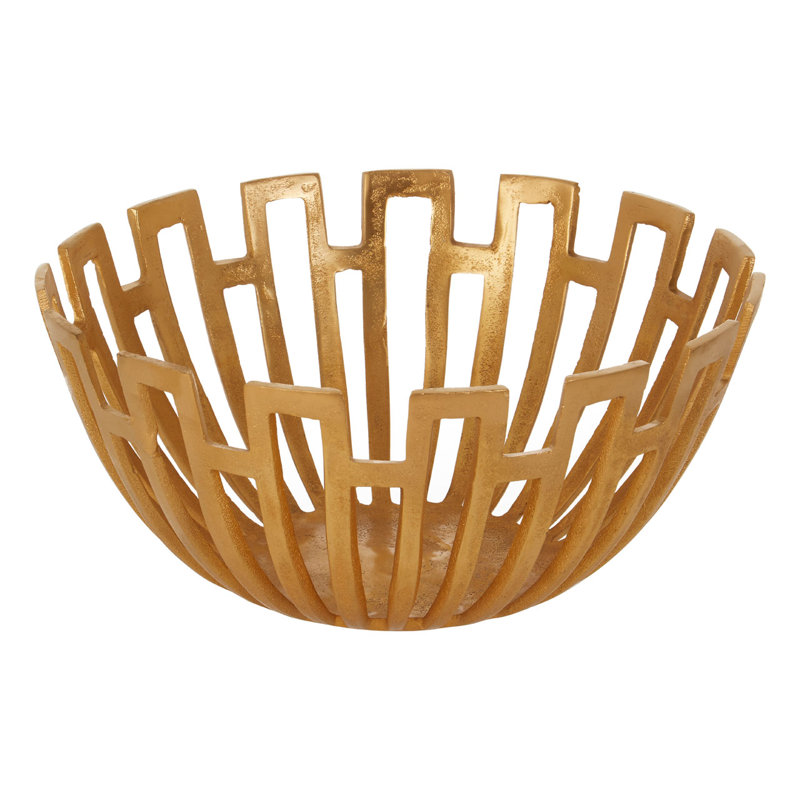 Calderdale Metal Decorative Bowl 1, 18cm H x 39cm W x 39cm D