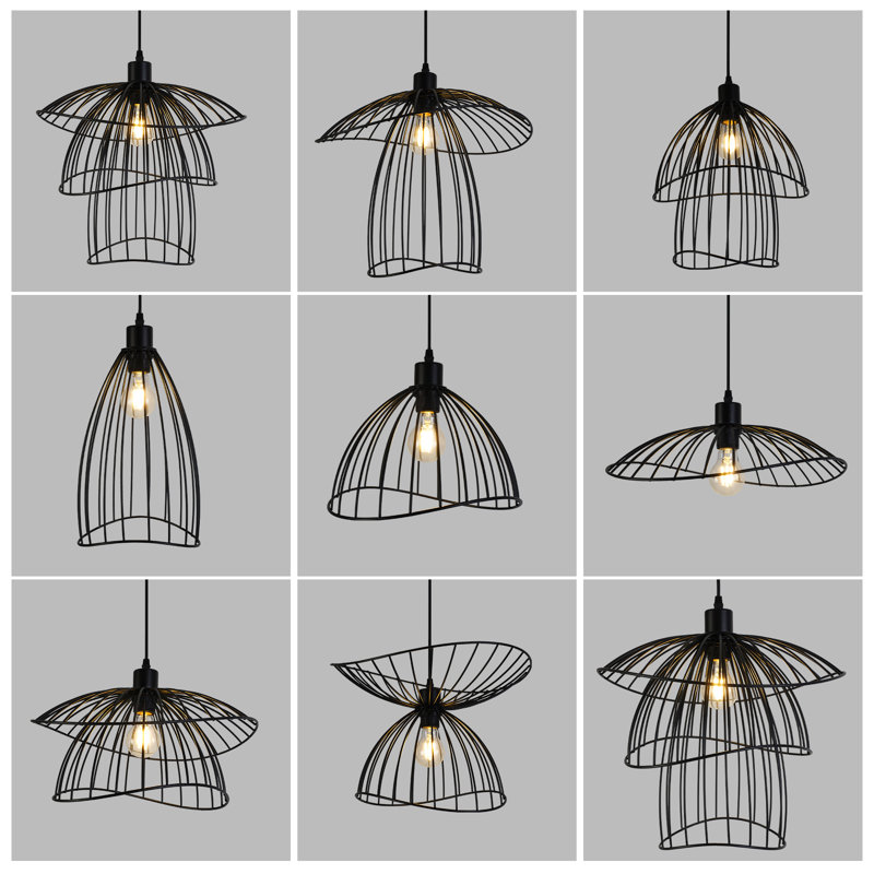 Luminaire suspendu en forme de cage à trois niveaux