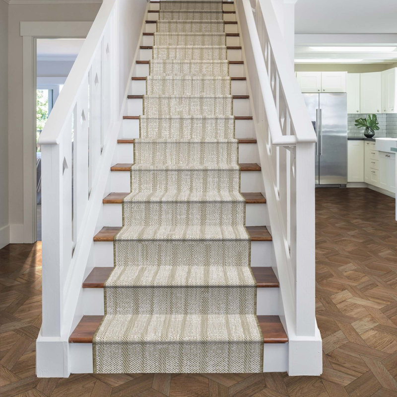 Stair Runner Striped Flatweave Area Rug, Runner 70 x 630 cm