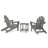 Classic Adirondack 3-Piece Set with South Beach 18" Side Table-68603232