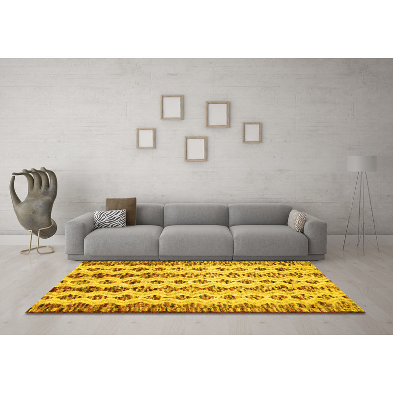 Heui Performance Abstract Indoor Rug, Square 7'