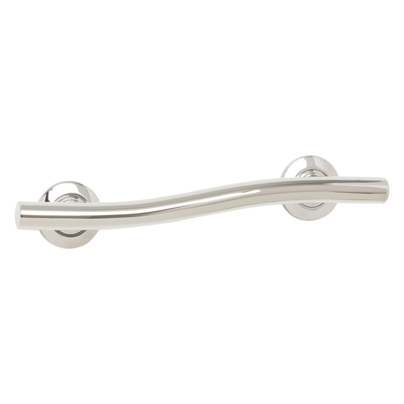 Lifestyle & Wellness Stainless Steel Wave Grab Bar, Polished Stainless, 5" H x 18" W
