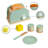 Teamson Kids 10-Piece Wooden Toy Toaster and Pretend Play Food Set, Green