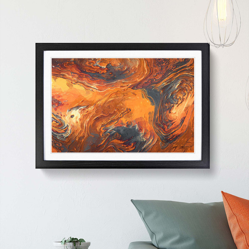 Breaking Down in Abstract - Picture Frame Painting Print, 27cm H x 36cm W x 2cm D, Black Framed
