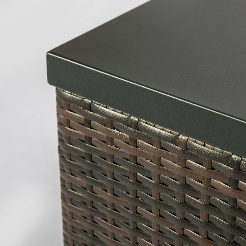 Table de foyer d'extérieur, brun foncé, puissance calorifique de 40000BTU, table de protection contre la pluie incluse avec couvercle en acier, profondeur du colis: 35,44 po