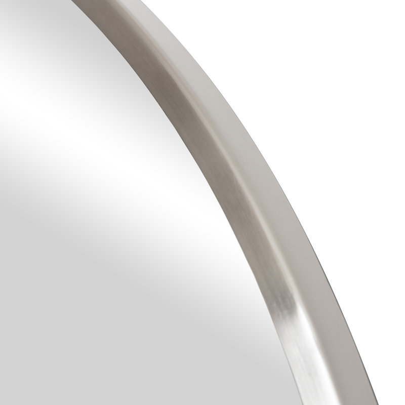 Cottage Round Wall Mirror, Brushed Nickel